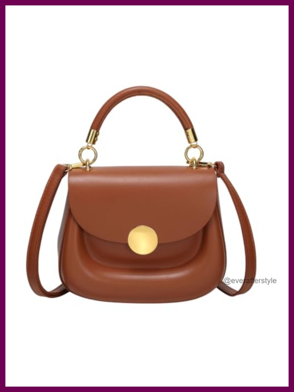 Mini Saddle Crossbody Bag PU Leather Top Handle Shoulder Purse